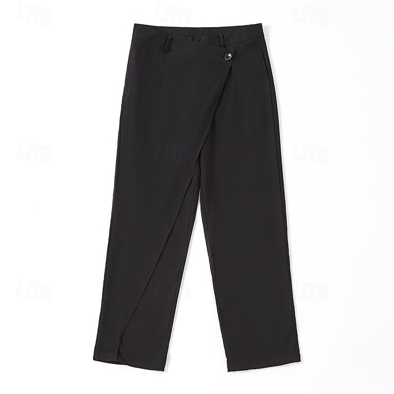 Men's Dress Pants Trousers Pocket Layered Straight Leg Plain Comfort Soft Knee Length Formal Outdoor Daily Elegant Fashion Black White Micro-elastic 2025 - $29.99 –P2