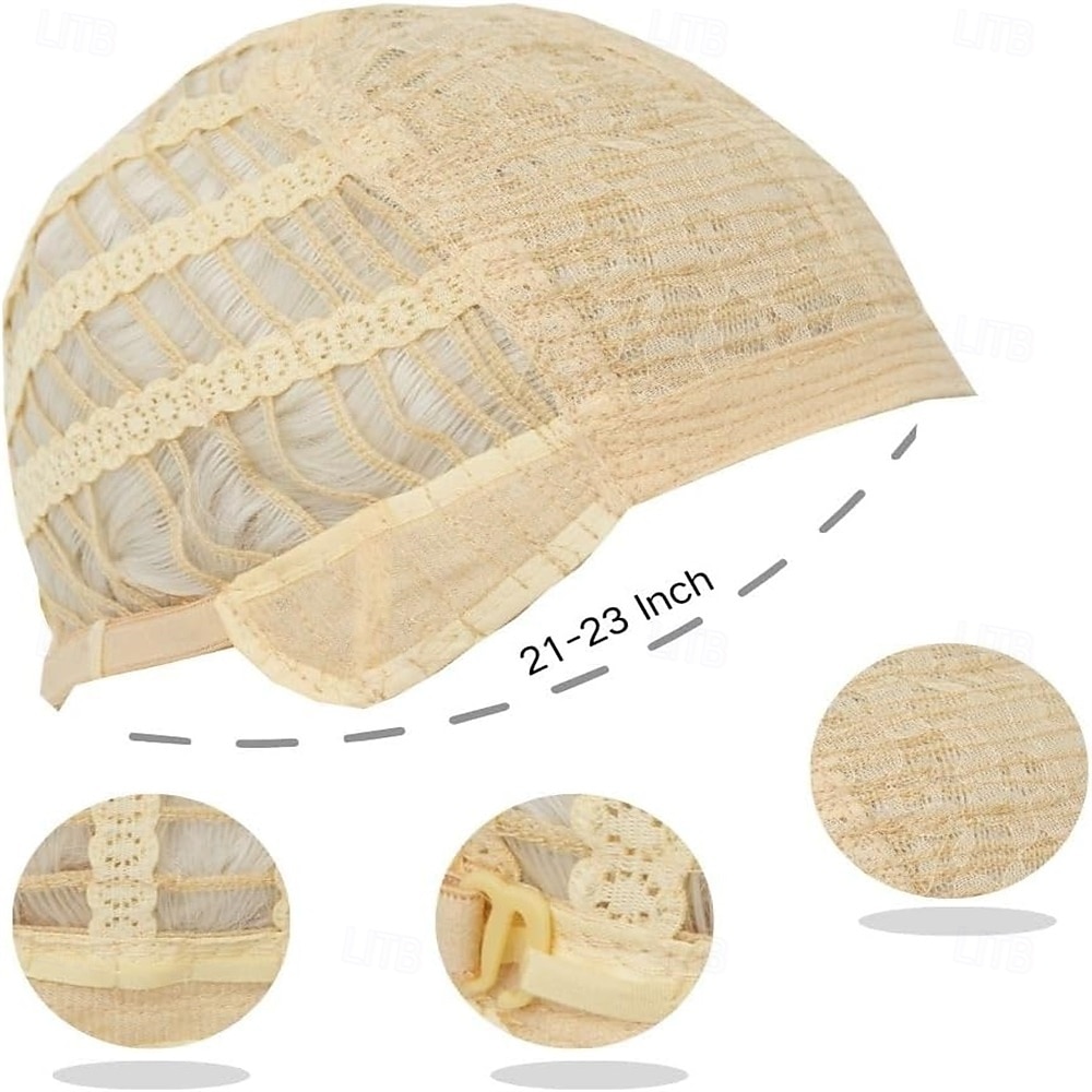 blonda korta peruker för kvinnor pixie cut peruk med lugg naturlig syntetisk mormor hår peruk för daglig fest användning 2025 - $25.99 –P6