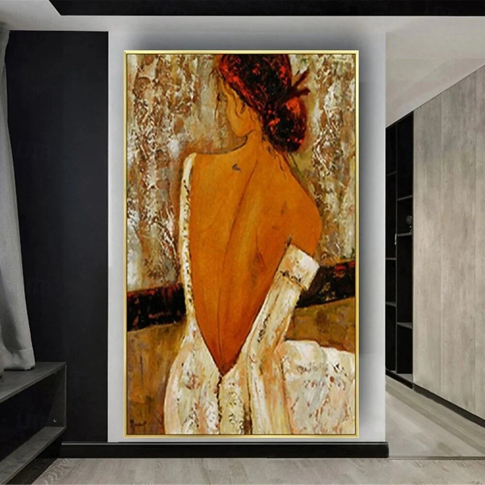 Ölgemälde „Pure Lady“, 100 % handgemalt, Ölgemälde mit Mädchenrücken, abstraktes Ölgemälde auf Leinwand, Wandgemälde für Wohnzimmer, Schlafzimmer, Wohnkultur, Wandkunst 2025 - $85.99 –P3