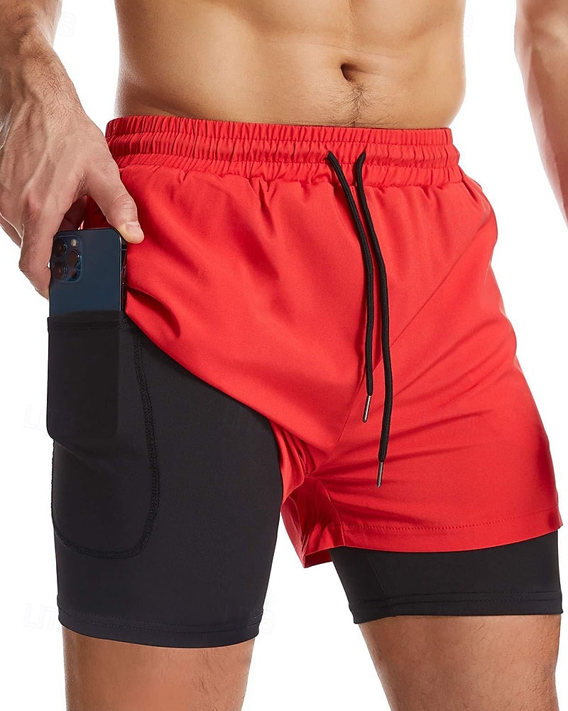 Men's Swim Trunks Swim Shorts Board Shorts Color Block Quick dry Breathable With Compression Liner with Towel Loop Vacation Beach Hawaiian Casual Black 2026 - $18.99 –P5