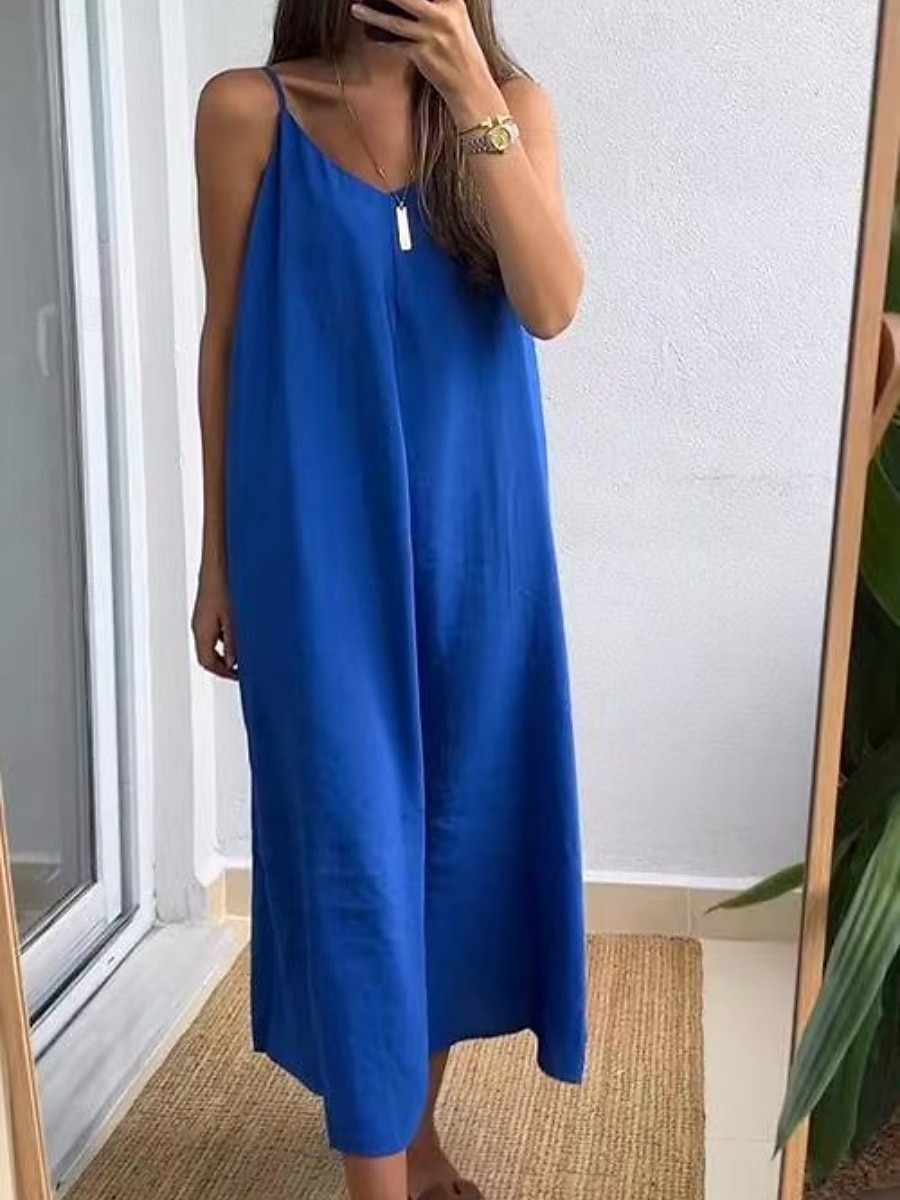 Női Maxiruha nyári ruha Slip ruha Alkalmi Napi Normál Grafika Ujjatlan Pántos Fekete Rubin Medence Lóhere Nyár 2025 - $29.99 –P3