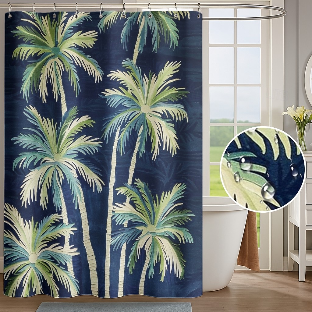 Занавеска для душа с крючками 180см*180см (70"*70") полиэстер washable водонепроницаемая узор морских водорослей декор для ванной 2025 - $25.99 –P9