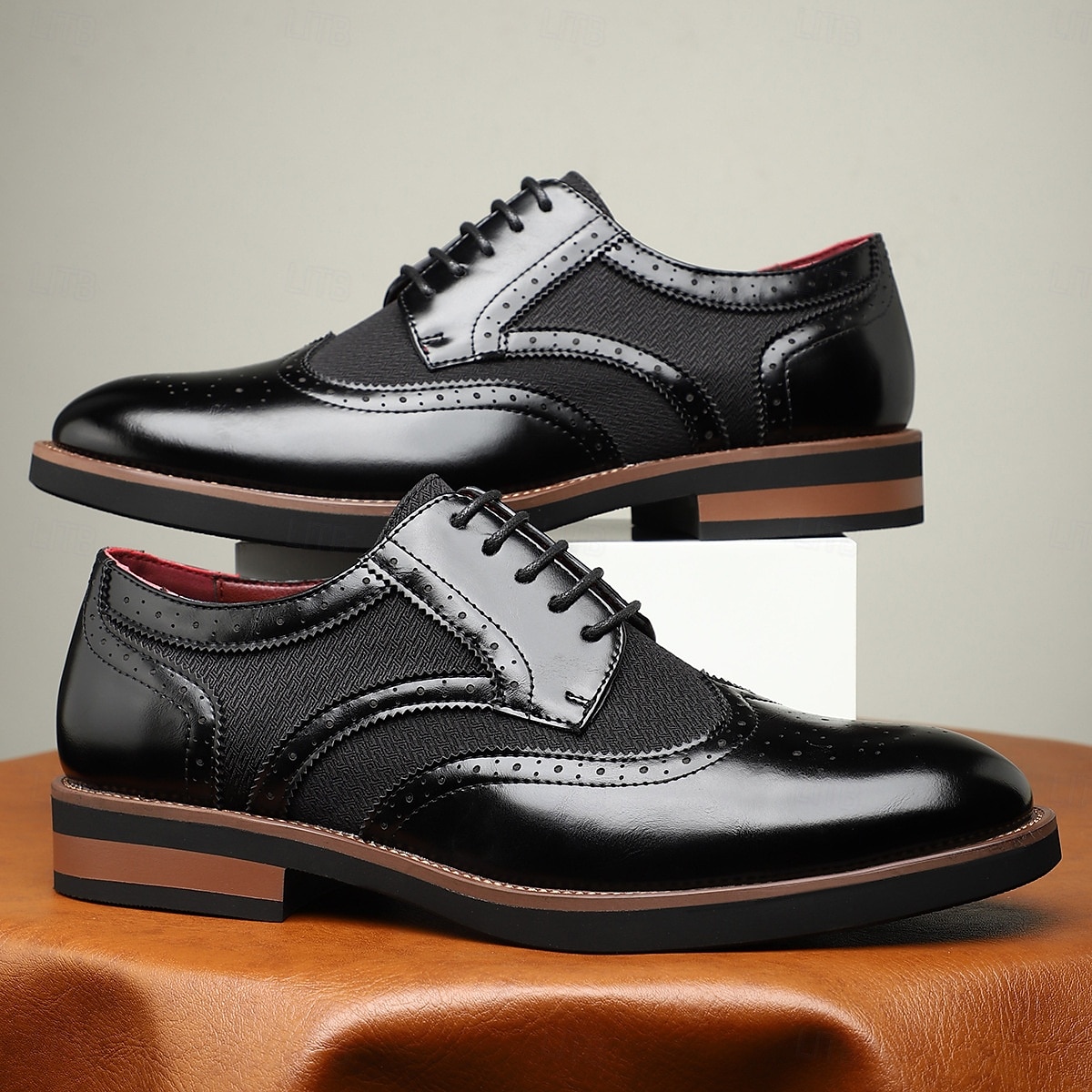 Chaussures derby brogue en similicuir beige pour homme – des chaussures de bal sophistiquées pour des célébrations élégantes de 2025 ? $46.99 –P3