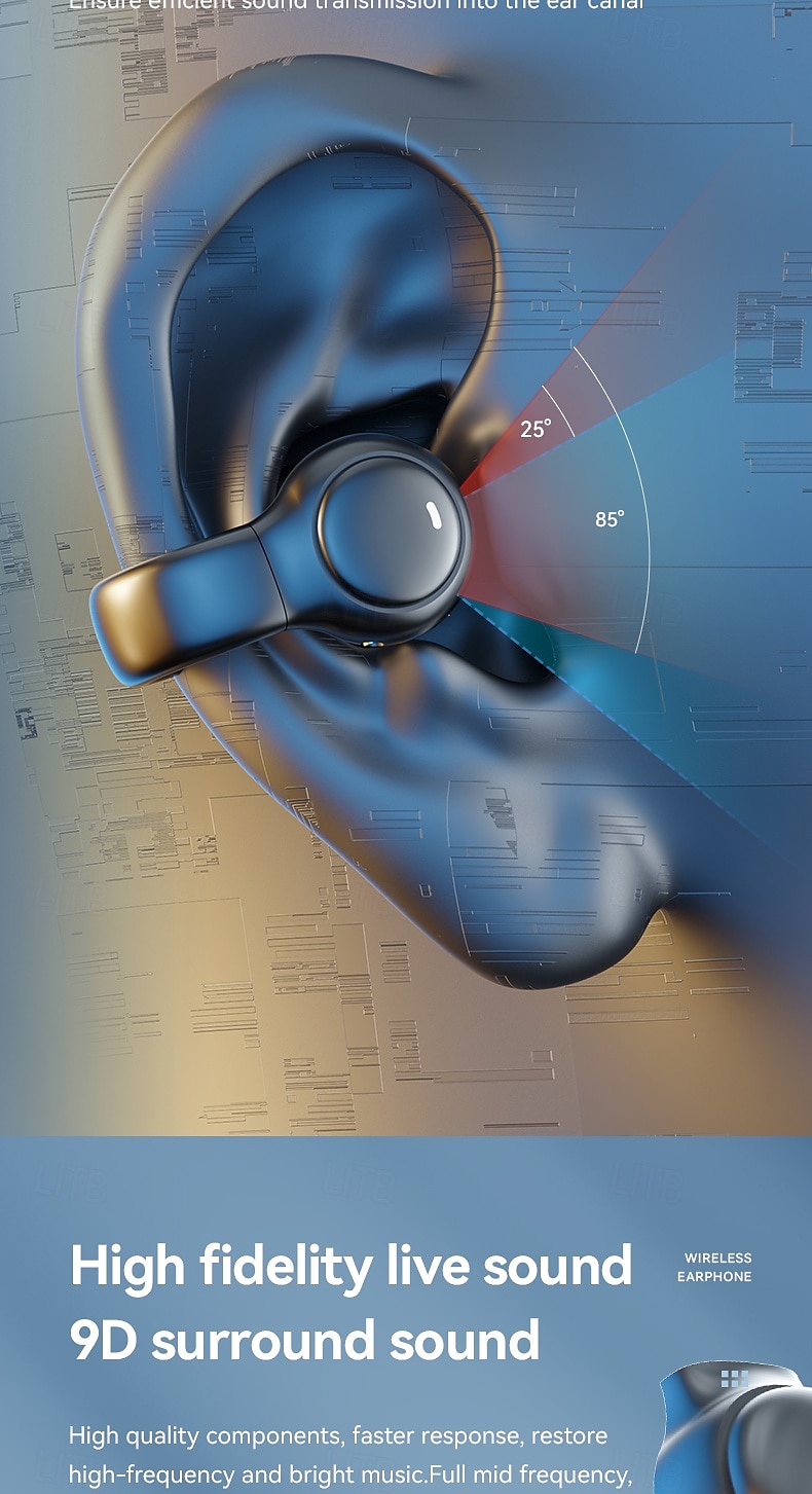 Open Ear Earbuds Wireless Bluetooth Earless Bone Conducting Headphones Wireless Bluetooth Headset Noise Cancelling Bone Earphones Waterproof Air Bone Conduction Headphone Not in Ear Open Ear Buds 2026 - $33.99 –P4