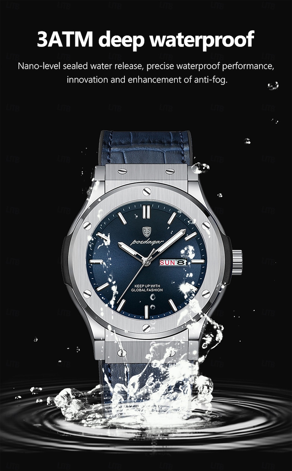 Men Quartz Watch Sports Business Roman Numerals Dial Luminous Date Waterproof Alloy Watch 2026 - $35.99 –P6