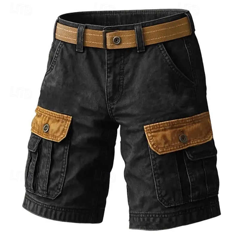 Herren Cargo-Shorts Shorts Bermudashorts Freizeitshorts Wander-Shorts Mehrere Taschen Gerader Schnitt Farbblock Einfach Feuchtigkeitsableitend tragbar Knielang Outdoor Lässig Täglich Mode Streetwear 2025 - $29.99 –P1
