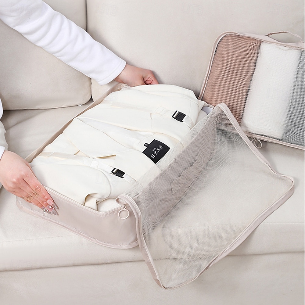 Compression Packing Cubes Set for Travel, Foldable Luggage Organizer Bags, Portable Toiletry and Makeup Bag, Multi-Functional Clothes Storage Pouches for Business Trips and Vacations 2025 - $9.99 –P4