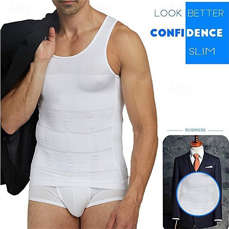 Men's Compression Tank U Neck Short Sleeves Casual Daily Gym Quick dry High Stretch Sweat wicking Patchwork Plain Black White non-printing Activewear Polyester 2025 - $11.49 –P6