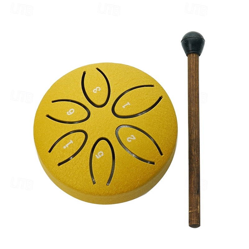 Tambor de chuva para jardim externo com protetores de dedos de 3 polegadas e 6 notas, tambor de língua de aço, mini tambor de mão à prova d'água com protetores de dedos, instrumento musical de de 2025 por $17.99 –P5