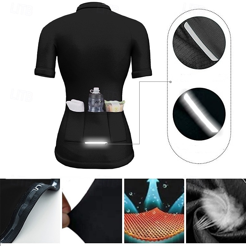 Femmes Maillot de cyclisme Manche Courte Cyclisme Maillot Top avec 3 poches arrière Écran solaire Résistant aux UV Respirant Séchage Rapide Vert Des sports Vêtement Tenue de 2025 ? $23.19 –P5