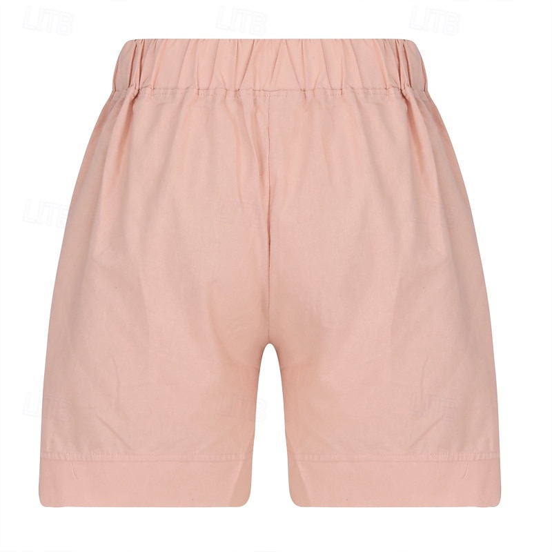 Per donna Pantaloncini in cotone e lino Shorts Pantaloni Eleganti Casual Corto Naturale Semplice Tasca Elastico in vita Comodo All'aperto Quotidiano Ferie Vinaccia Grigio Nero Bianco Estate del 2025 a $15.99 –P2
