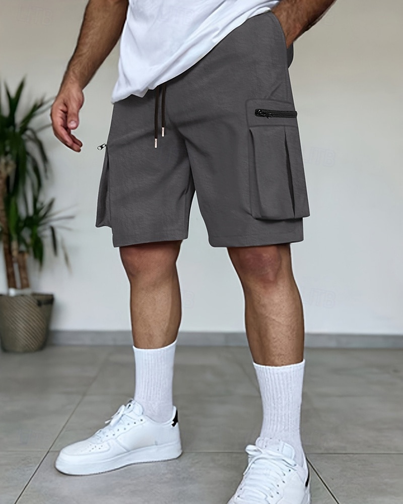 Per uomo Pantaloncini cargo Shorts Pantaloncini Estivi Coulisse Elastico in vita Multi-tasche Semplice Comodità Indossabile Lunghezza al ginocchio All'aperto Sport Quotidiano Moda Casual Nero Marrone del 2025 a $22.99 –P5