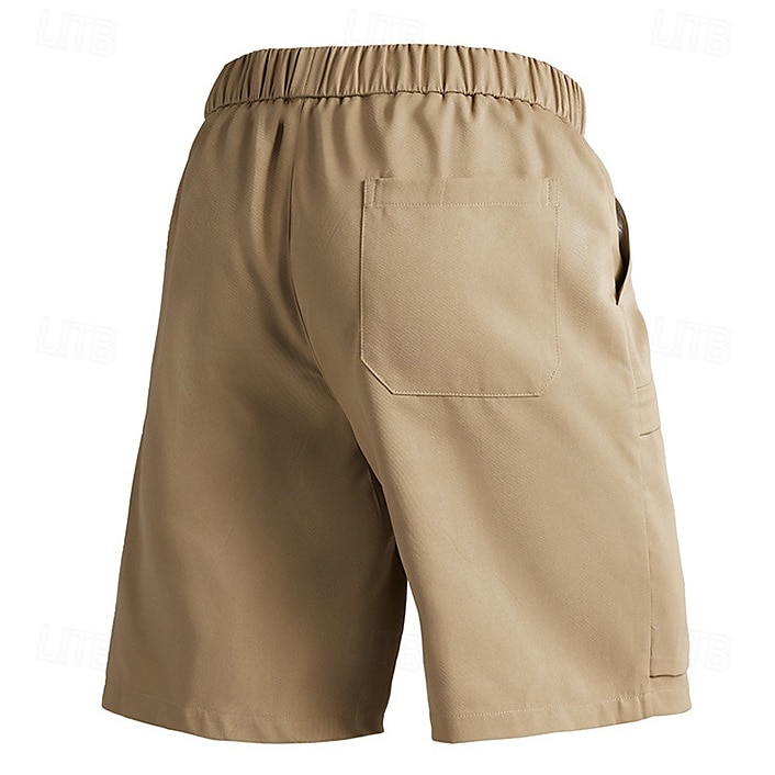 Herren Cargo-Shorts Shorts Sommershorts Kordelzug Elastischer Bund Reißverschlusstasche Einfach Komfort tragbar Knielang Outdoor Sport Täglich Mode Lässig Schwarz Armeegrün 2025 - $16.49 –P2