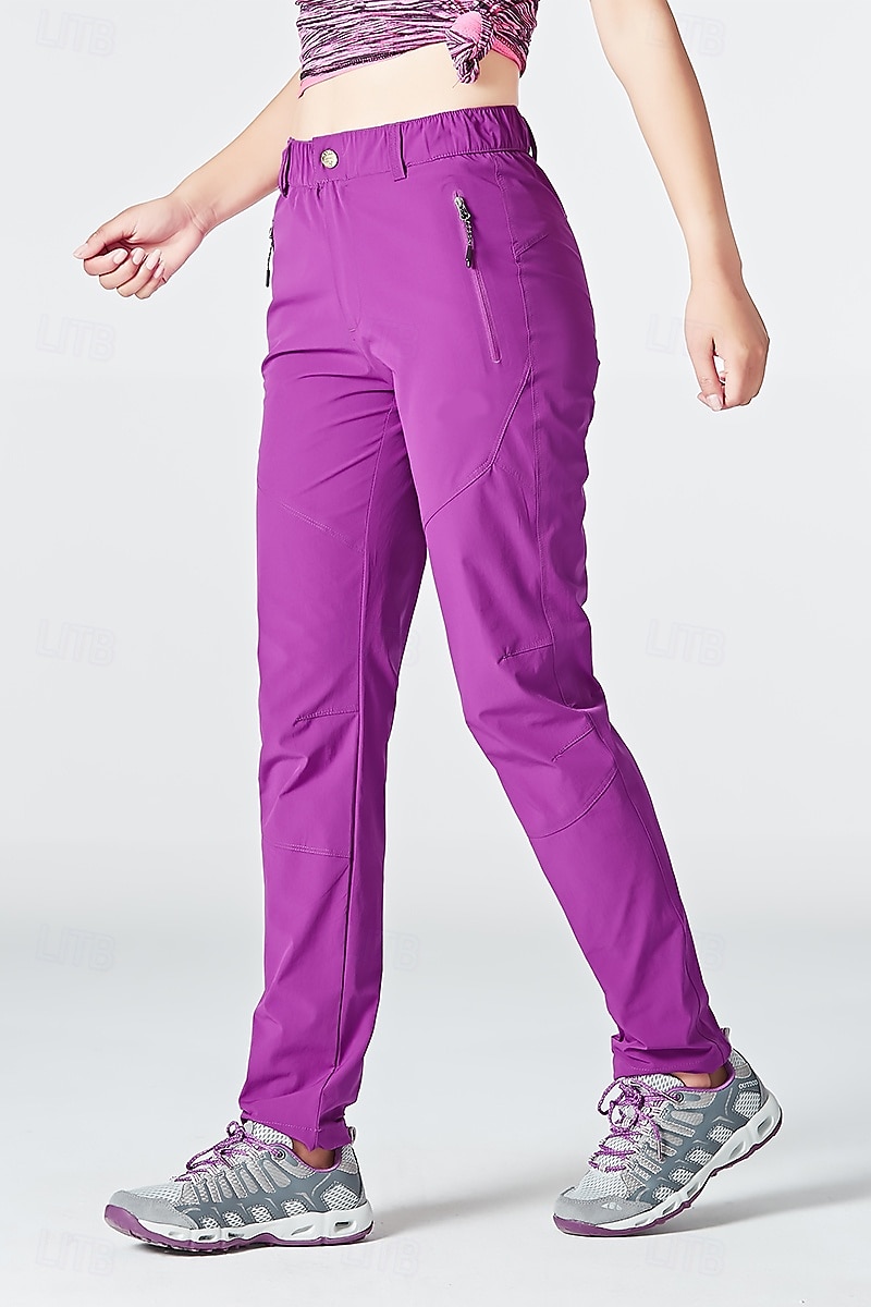 Naisten Vaellushousut Kesä Ulko- Ihoystävällinen Nopea kuivuminen Vetoketjullinen tasku Monitasku Housut Alaosat Joustava vyötärö Musta Purppura Spandex Retkeily ja vaellus Kalastus Kiipeily M L XL 2025 - $34.99 –P5