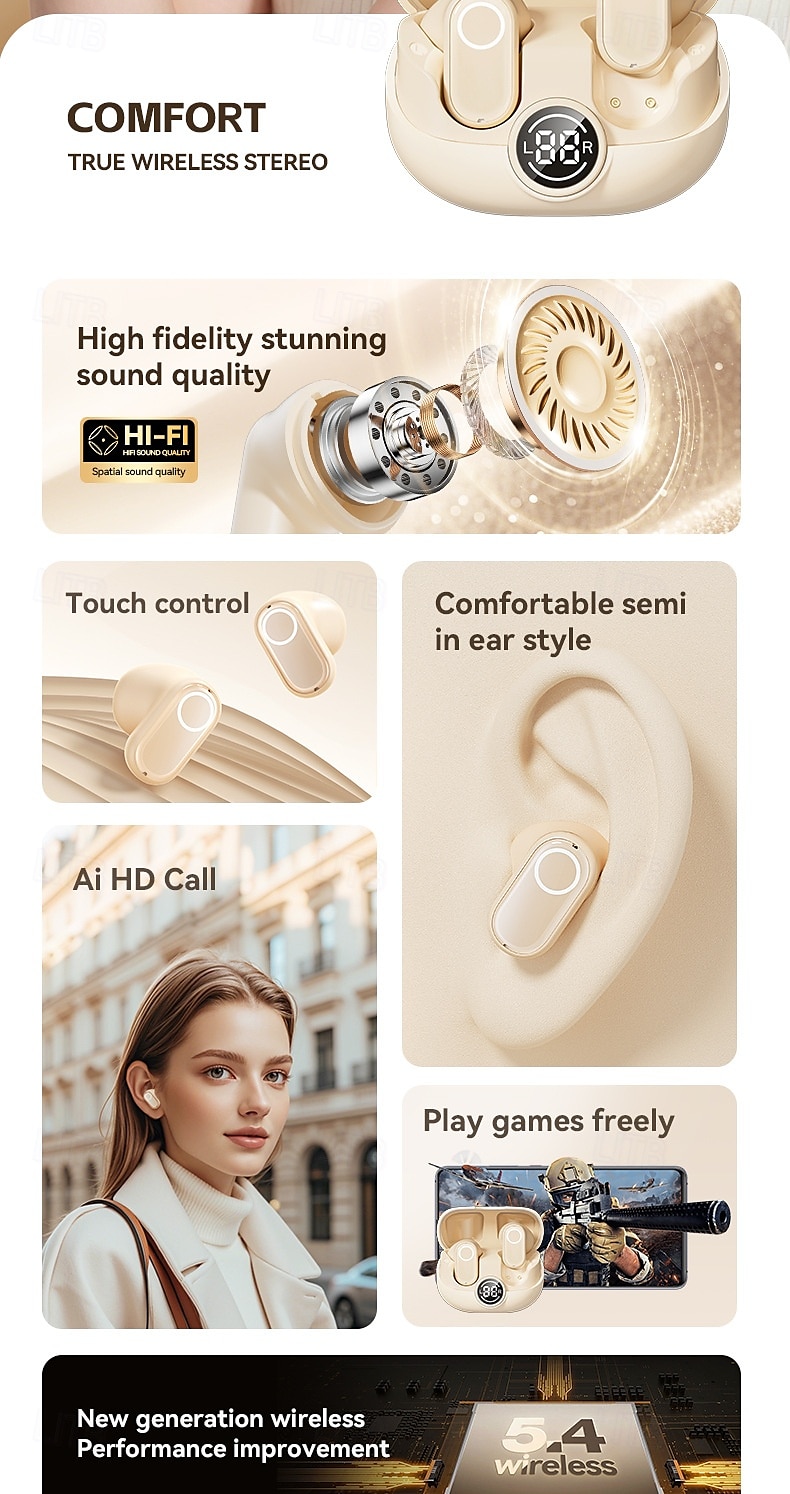 Cuffie True Wireless M89 TWS Auricolari In-Ear Bluetooth 5.3 Design Ergonomico Suono Surround Stereo per Fitness del 2025 a $35.99 –P2
