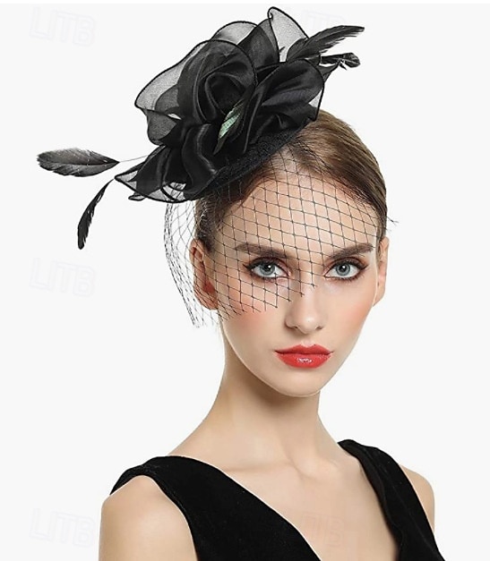Tocados Plumas Boda Fiesta de Noche Elegante Boda Con Pluma Celada Sombreros 2025 - $17.49 –P9