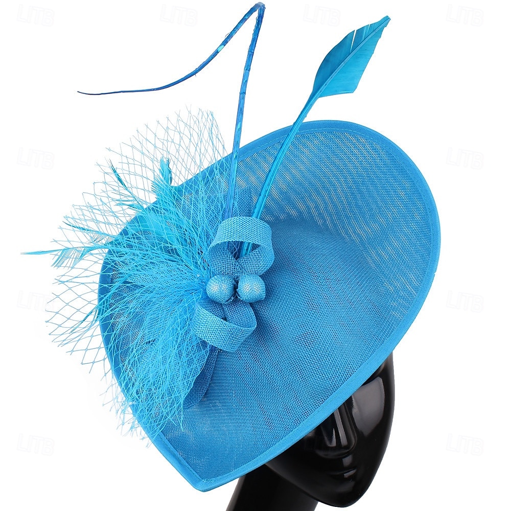 Kopfstück Federn Sinamay Hochzeit Abendgesellschaft Elegant Hochzeit Mit Feder Kopfschmuck Kopfbedeckung 2025 - $30.99 –P15
