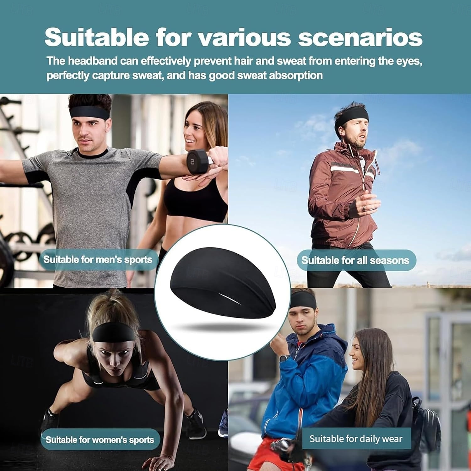 Sweat Sports Headbands for Men Women for Golf, Skiing,Tennis, Gym, Camping, Running, Cycling, Moisture Wicking Workout Headband 2026 - $11.49 –P1