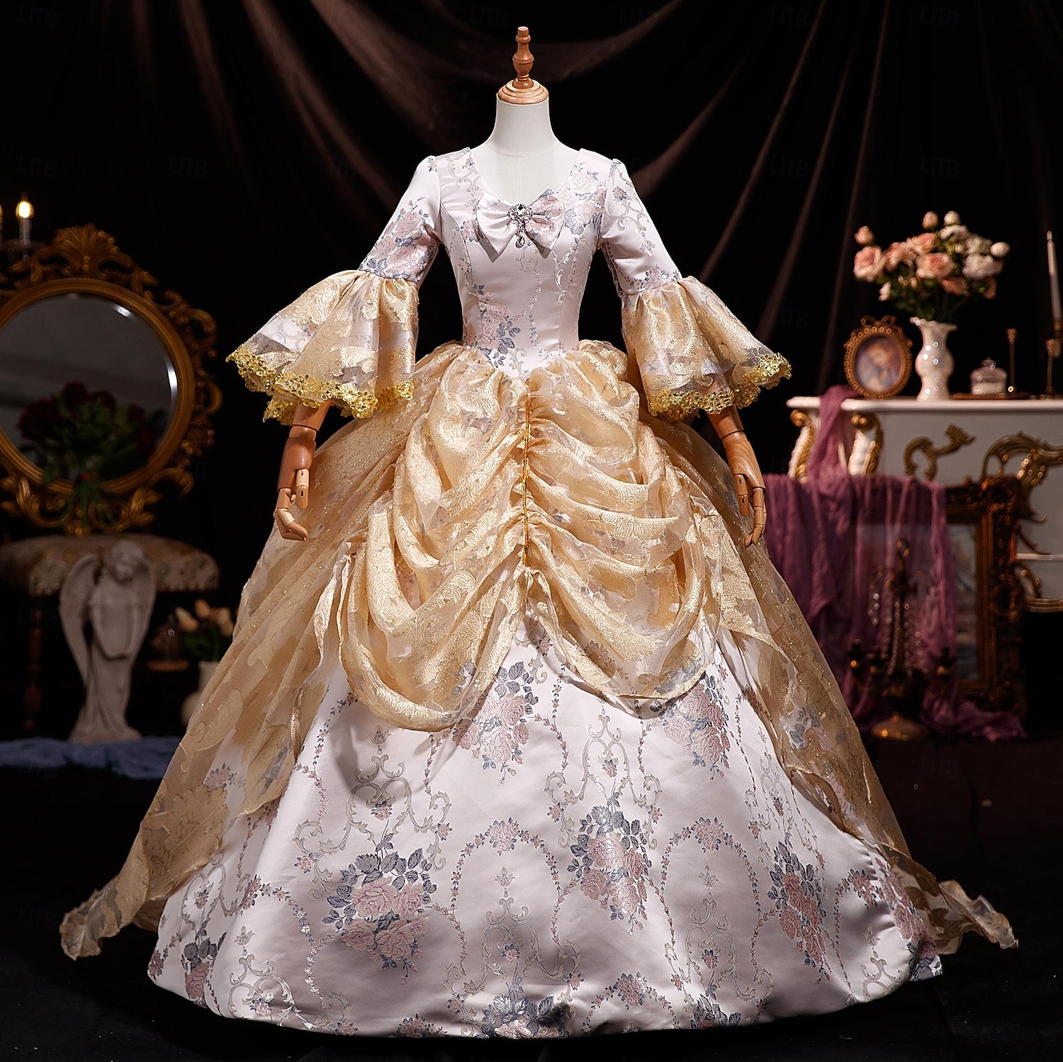 Rococo Revival Ball Dress 18th Century European Elegance Meets Early American Style 2025 - $310.09 –P1