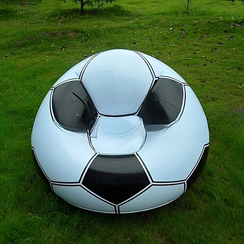Fauteuil gonflable en forme de ballon de football, style classique, en PVC, polyvalent, pour l'intérieur &utilisation en extérieur, design unique sur le thème du sport pour la maison &décoration de de 2025 ? $46.99 –P4