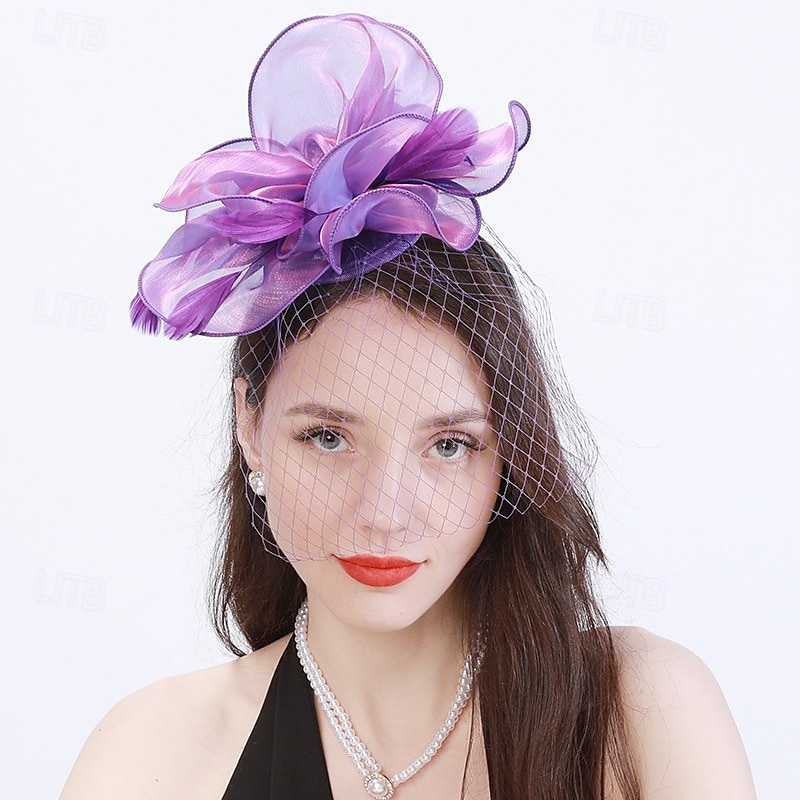Tocados Plumas Boda Fiesta de Noche Elegante Boda Con Pluma Celada Sombreros 2025 - $17.49 –P1