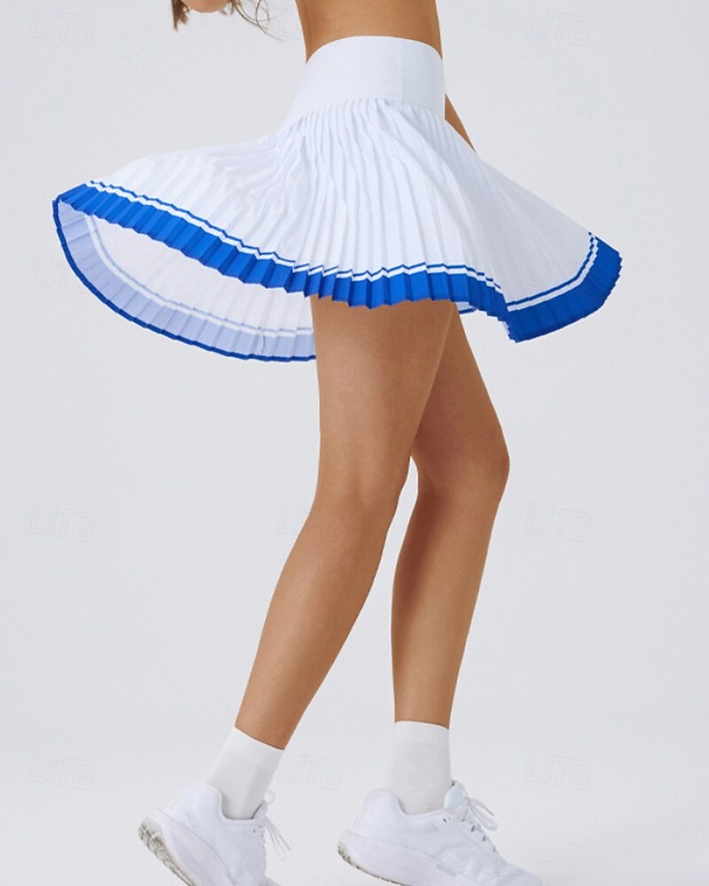 US Open Women's Tennis Skirts Tennis Skirts with Shorts Pleated Side Pockets Breathable Tennis Golf Pickleball Patchwork Solid Colored Bottoms Black White Pink Tennis Clothing 2025 - $27.99 –P15