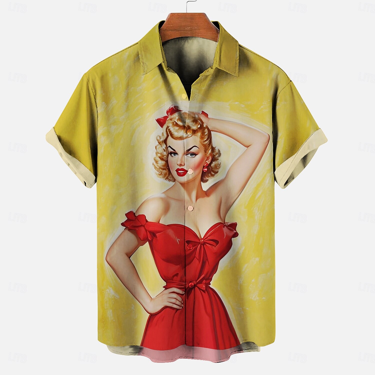 Halenka / košile Retro plakát Retro dívka Grafika Pro Pánské Dospělé Plesová maškaráda 3D tisk Dovolená Párty 2025 - $25.99 –P1