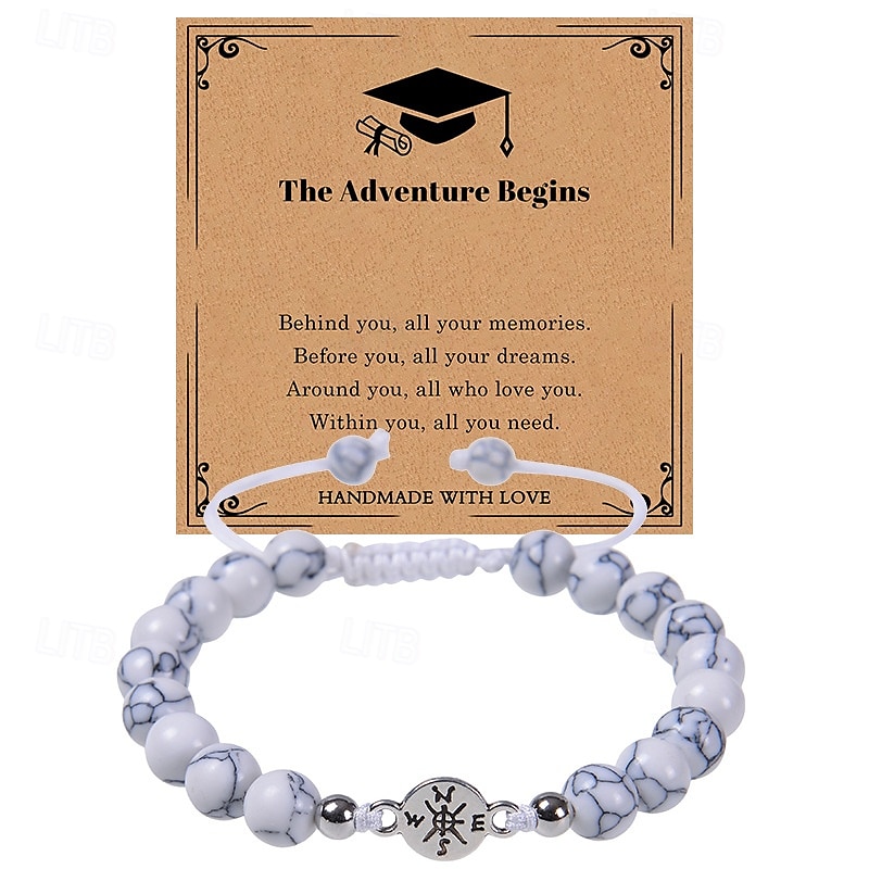 Cadeaux de fin d'études pour elle et lui, bracelets de fin d'études de la promotion 2025, bracelet boussole de fin d'études inspirant pour femmes, cadeau de fin d'études universitaires pour lui et de 2025 ? €8.99 –P6