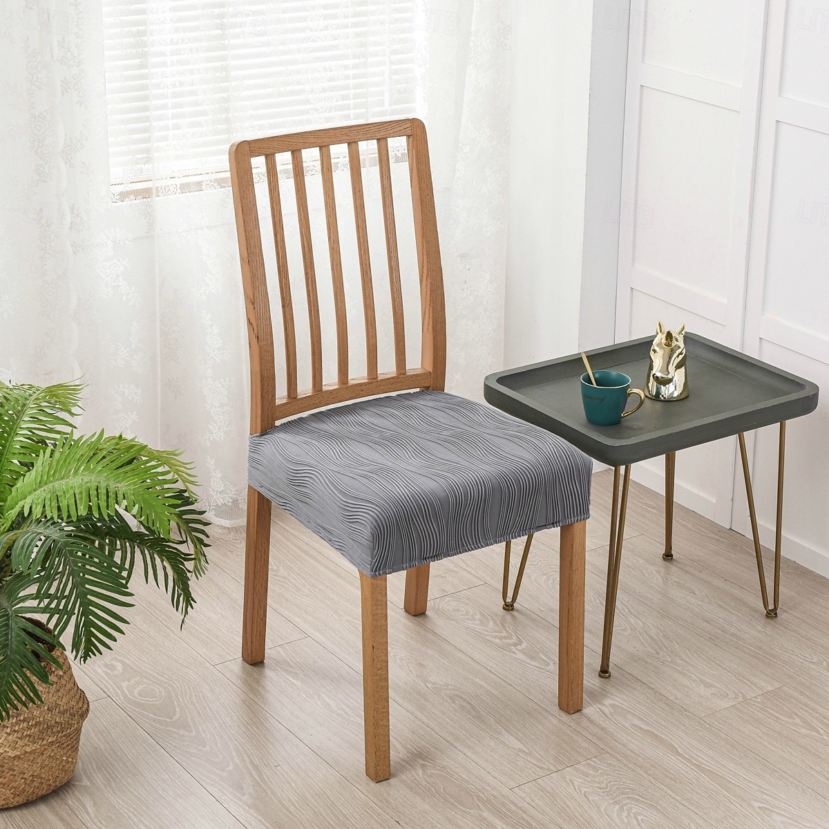 Fundas elásticas para asientos de sillas de comedor, fundas suaves, extraíbles y lavables para sillas de comedor, funda protectora para asientos de comedor 2025 - $10.99 –P9