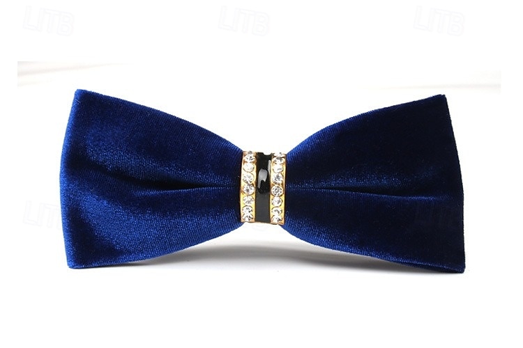 Gravata Borboleta Vintage Masculina Festa de Casamento Trajes de Recepção Gravata Borboleta Veludo Cor Sólida Preto Borgonha Azul Royal de 2025 por $12.99 –P8