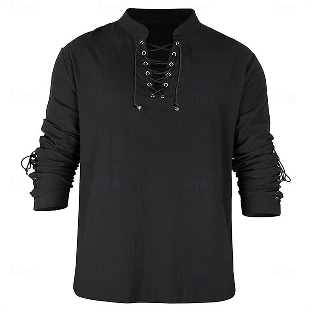 Středověké Renesanční 17. století Halenka / košile Cosplay kostým Ren Faire Pirát Rytíř Viking Šňůrky Jednobarevné Pánské Pirát Fantazie předvečer Všech svatých Plesová maškaráda Běžné / Denn 2025 - $37.99 –P18