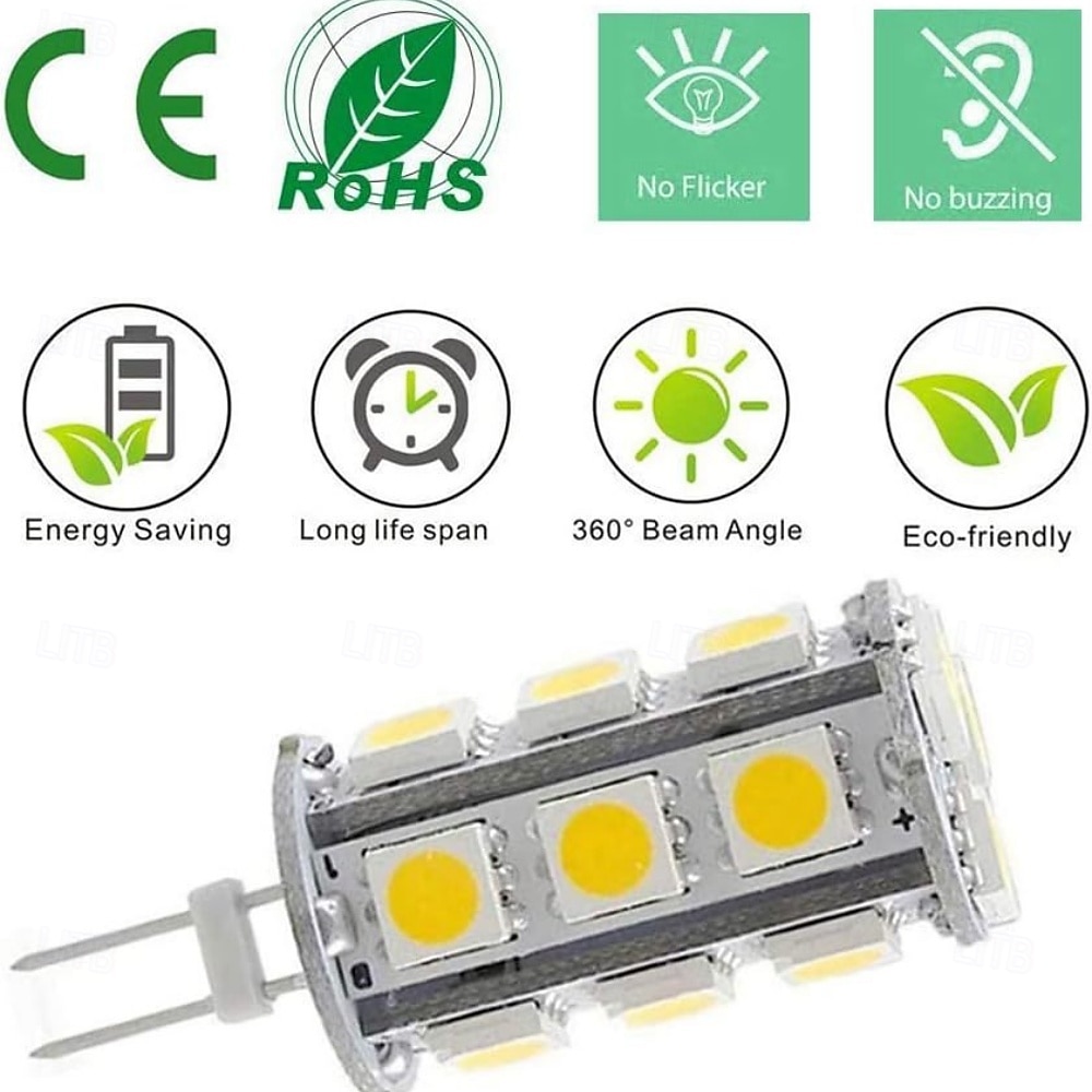 g4 bi-pin basis led-lampen 3w ac/dc 12v 18 smd 5050 led-lamp wit warm wit voor thuis kristallen lamp kroonluchter 4 stuks 2025 - $19.99 –P2