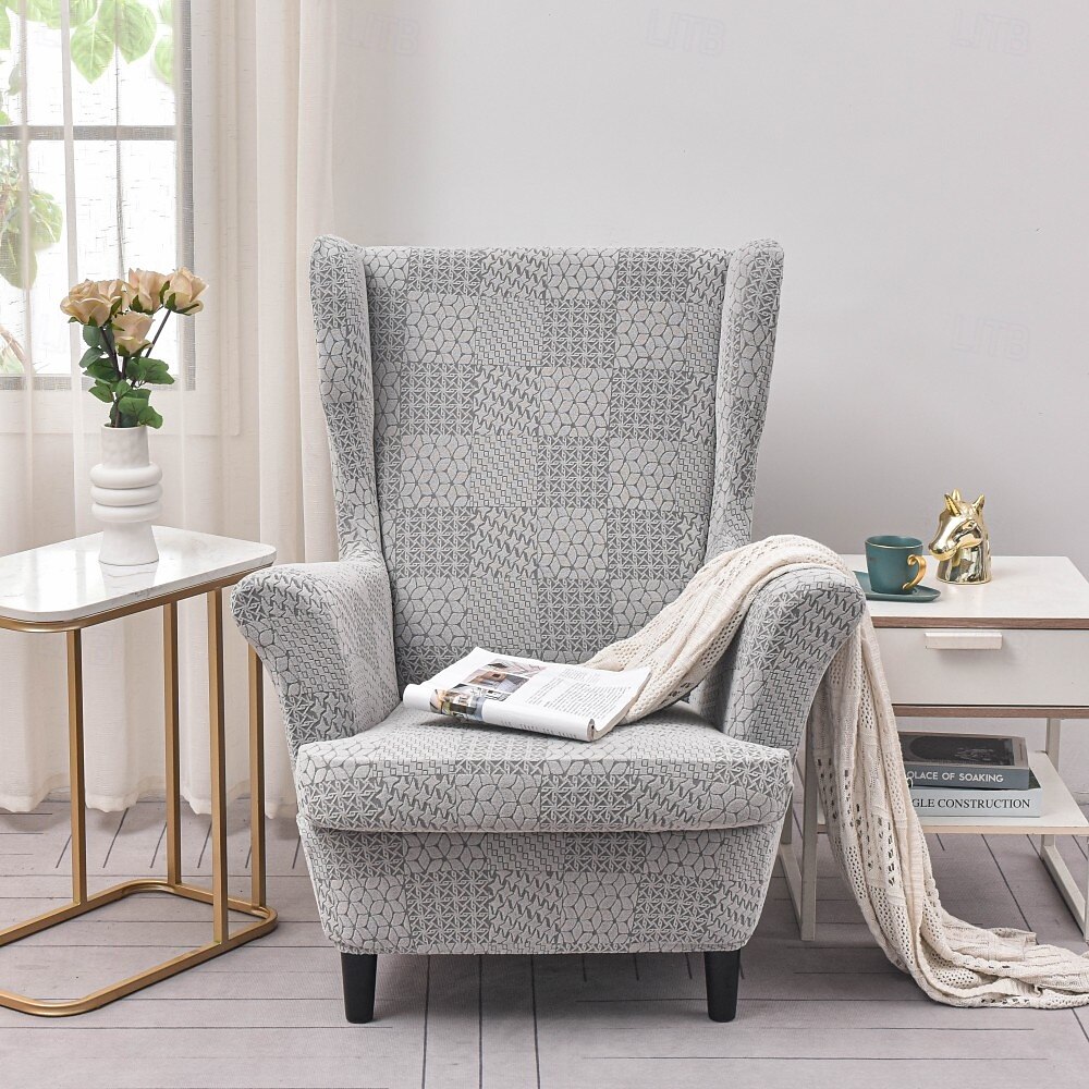 Copertura per poltrona a orecchioni Geometrico Stampato e jacquard Poliestere Copriletto del 2025 a $37.99 –P5