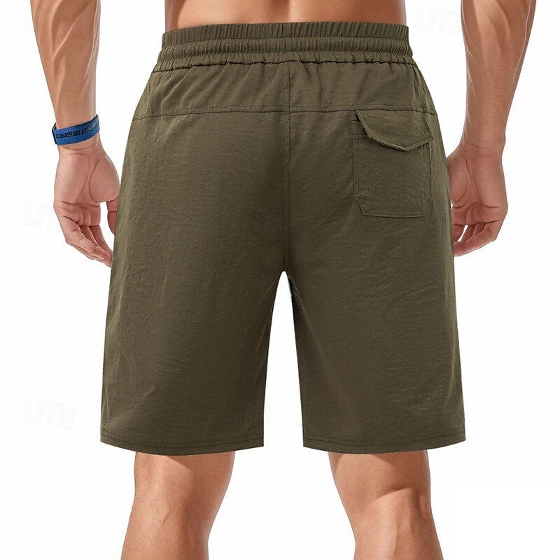Men's Shorts Summer Shorts Beach Shorts Casual Shorts Pocket Drawstring Elastic Waist Plain Comfort Breathable Short Outdoor Vacation Sport Casual Black White 2025 - $17.99 –P20