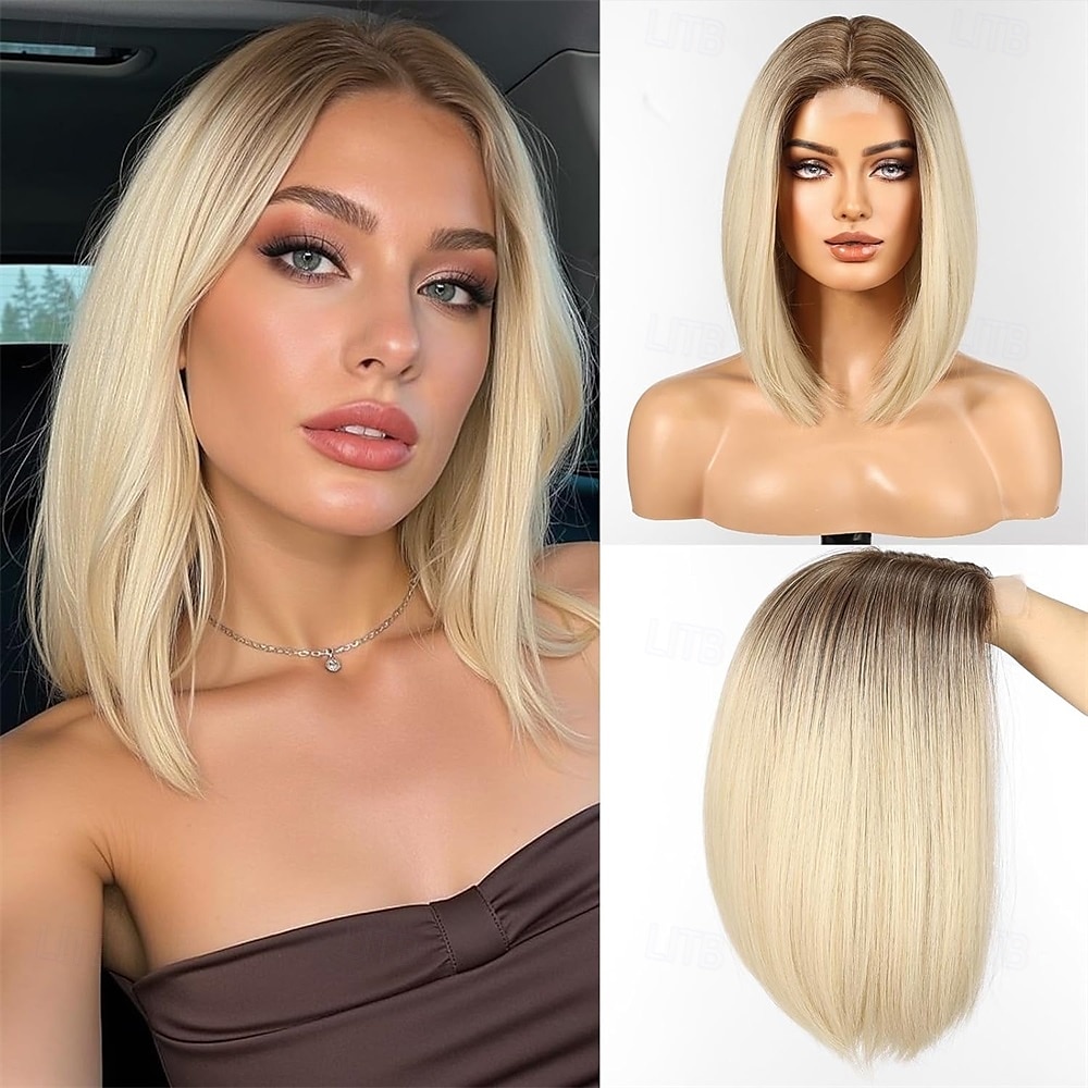Bob Wigs for Women Middle Part Bob Style Heat Resistant Fibre Synthetic Heat Resistant Wigs Ligt Brown Color 2025 - $25.99 –P9
