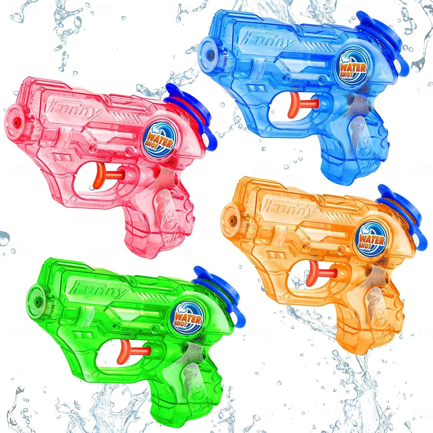 Mini pistola ad acqua per bambini piccoli - confezione da 4/2 confezioni, piccole pistole ad acqua da 5-7 m di lunga gittata, super pistola ad acqua, pistola blaster, giocattolo acquatico per esterni, del 2025 a $16.84 –P1