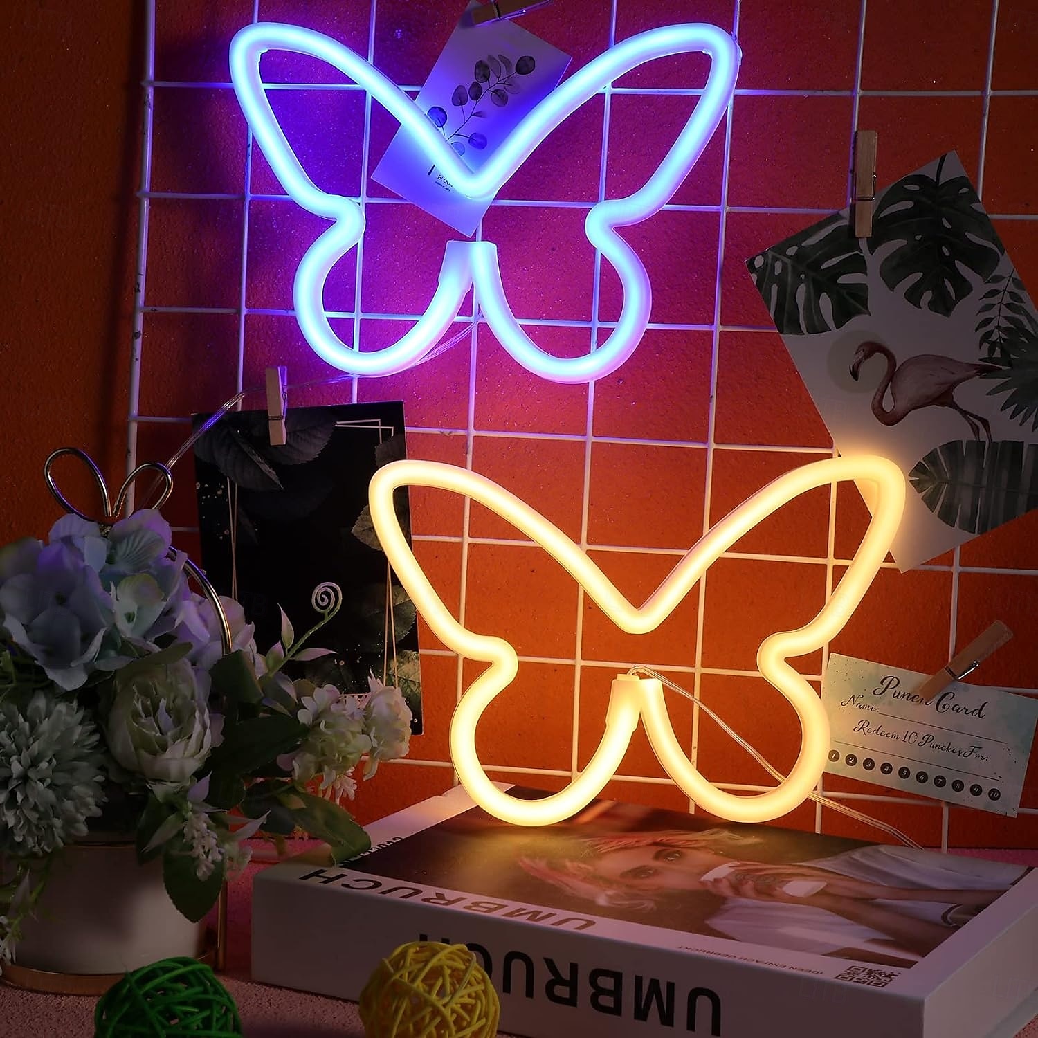 fjäril neonskyltar led ljus 3aa batteridriven usb-driven vägg neonljus dekor fjäril väggkonst för jul hem sovrum födelsedagsfest dekoration 2025 - $21.99 –P6