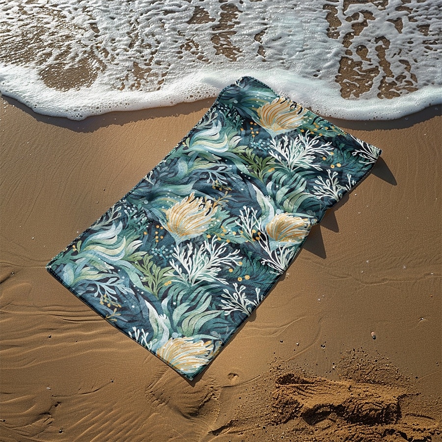 bedrucktes Strandtuch, leichte, schnelltrocknende, sandfreie Stranddecke, ideal für Reisen, den Pool und den Außenbereich 2025 - $10.99 –P12
