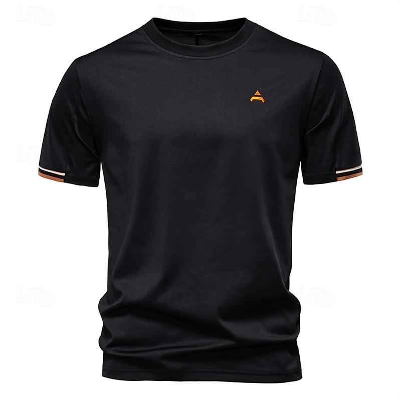 Men's T Shirt Henley Shirt Tee Short Sleeve Shirt Short Sleeve Crewneck Summer Plain Fashion Designer Basic Plain Vacation Street Going out Apricot Black White Top Tee for Men 2025 - $19.99 –P9