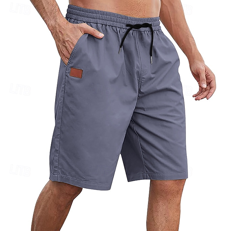 Homme Shorts cargo Shorts Shorts d'été Shorts de Travail Cordon de serrage Taille Élastique Uni Confort Portable Longueur Genou Quotidien Extérieur Sport Mode Occasionnel bleu marine de 2026 ? $20.99 –P10