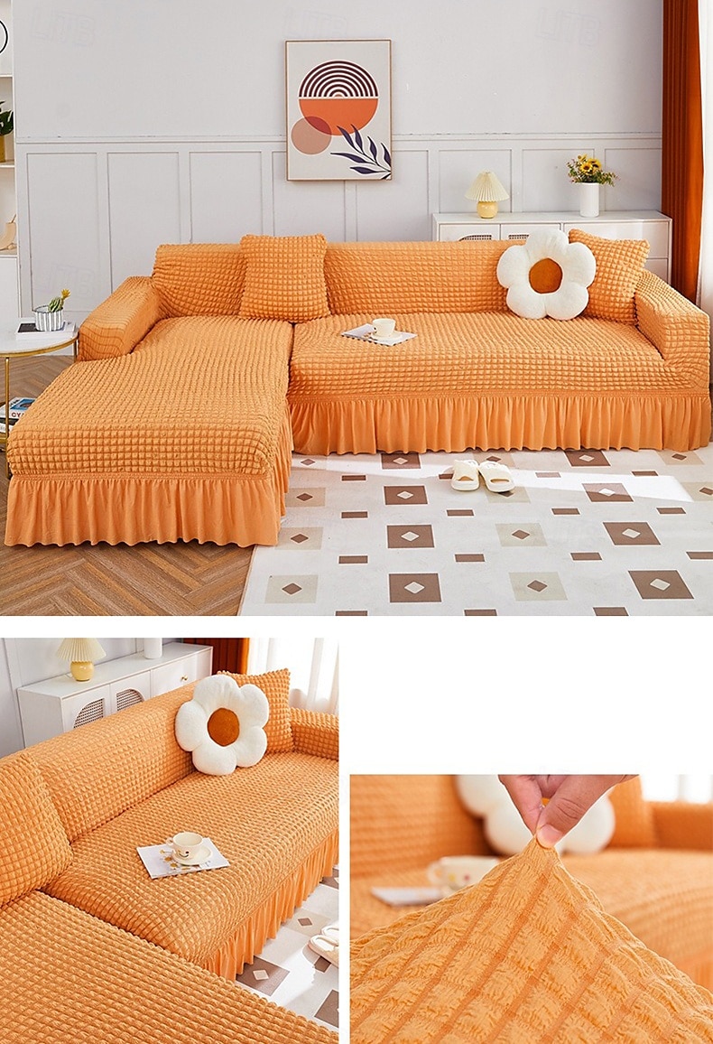Stretch Couch Cushion Cover, 1 2 3 Seater Cushion Covers for L Shaped Sofa Chaise Longue, Sectional Sofa Slipcover Furniture Protector with Elastic Bottom 2025 - $19.99 –P17