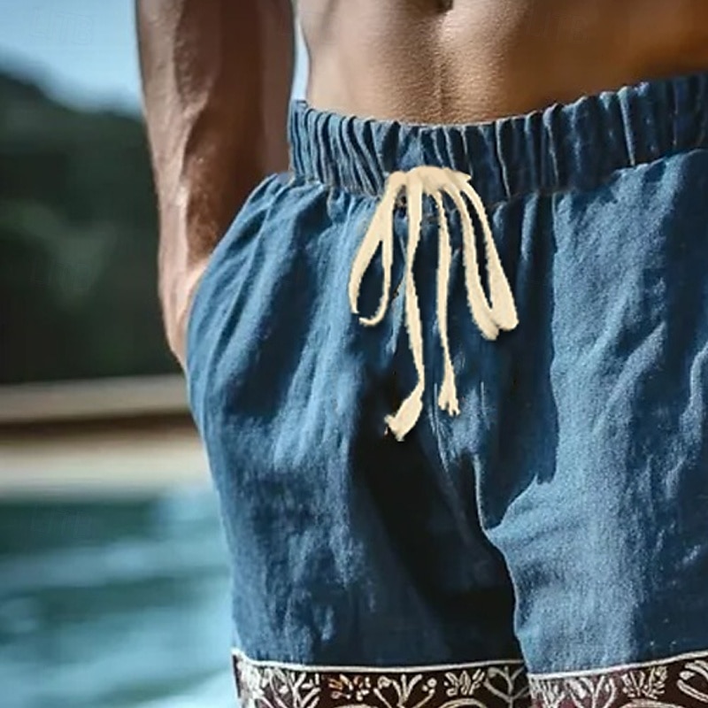 Per uomo Shorts Shorts di Lino Pantaloncini Estivi Shorts da Spiaggia Tasca Elastico in vita Coulisse Semplice Comodità Traspirante Lunghezza al ginocchio All'aperto Quotidiano Ferie Vacanza Stile del 2025 a $22.99 –P3