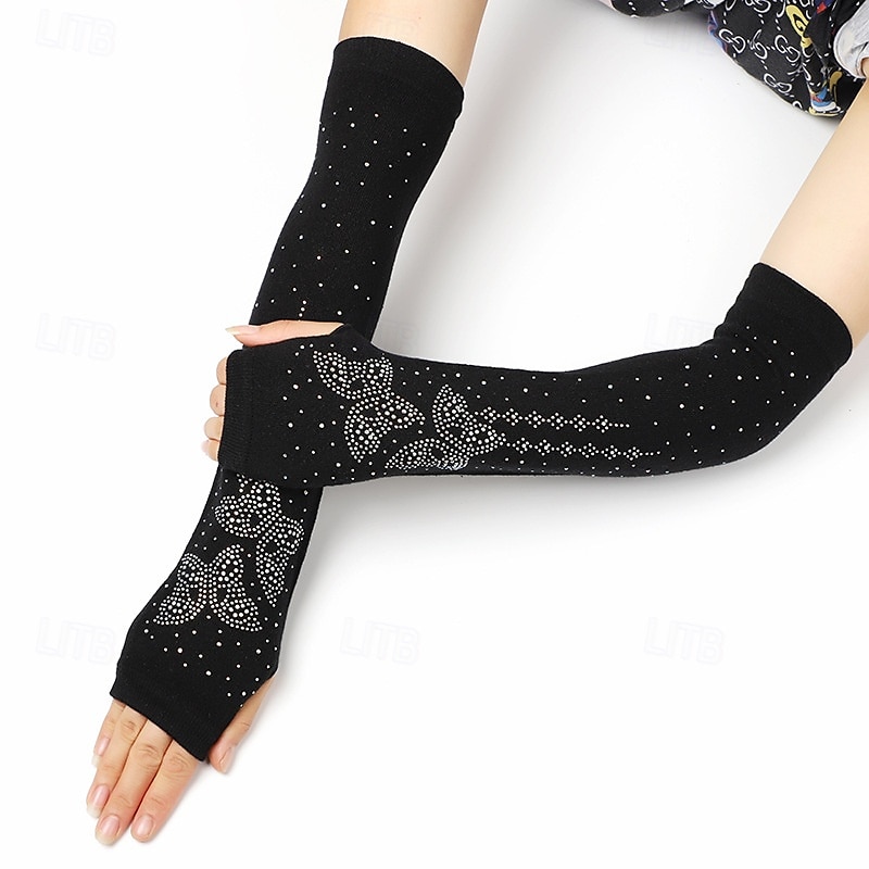 Luvas longas de meio dedo, outono e inverno, versão coreana, novas luvas para dança de rua, internet, luvas com dedos expostos, capa de braço de malha de 2025 por $9.99 –P3
