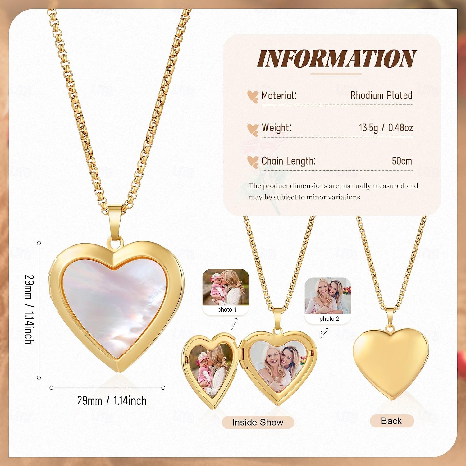 Personalized Photo Album Locket Necklace Custom Best Gift for Mom, Folding Memory Pendant for Wife Girlfriend Daughter Friend, Mother's Day Valentine's Christmas Birthday Keepsake 2025 - $21.99 –P1