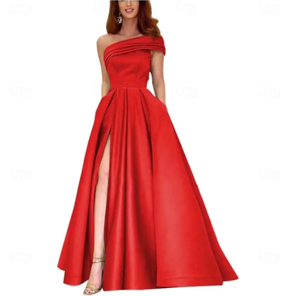 Rochii de Quinceanera Tip A-Line Rochie Elegantă pentru Nuntă Invitată Lungime Până la Podea Fără Mâneci Cu Un Singur Umăr din Poliester Fără Spate cu Fendă 2025 - $89.99 –P8