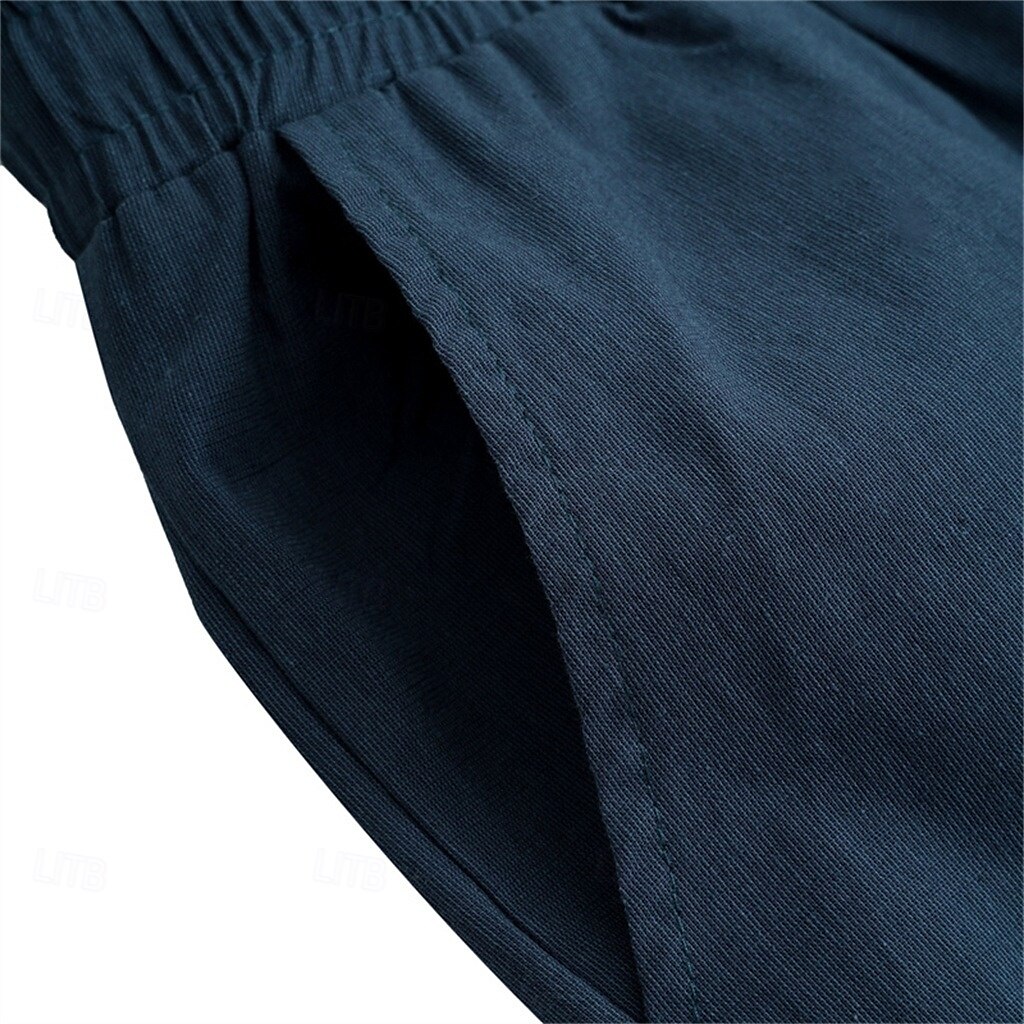 Homens Calças de linho Calças Calça verão Calças largas Calças de praia Com Cordão Cintura elástica Perna reta Tecido Conforto Respirável Comprimento total Casual Diário Feriado Férias Moda Branco de 2025 por $21.99 –P7