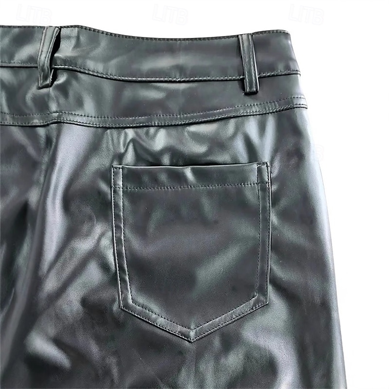 Herren Hose Sommerhose Kunstleder-Shorts Tasche Einfach Komfort Atmungsaktiv Urlaub Täglich Ferien Stilvoll Athleisure Schwarz 2026 - $30.99 –P4