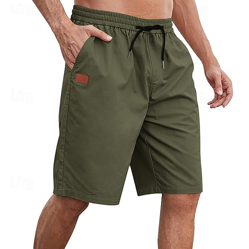 Homme Shorts cargo Shorts Shorts d'été Shorts de Travail Cordon de serrage Taille Élastique Uni Confort Portable Longueur Genou Quotidien Extérieur Sport Mode Occasionnel bleu marine de 2026 ? $20.99 –P9