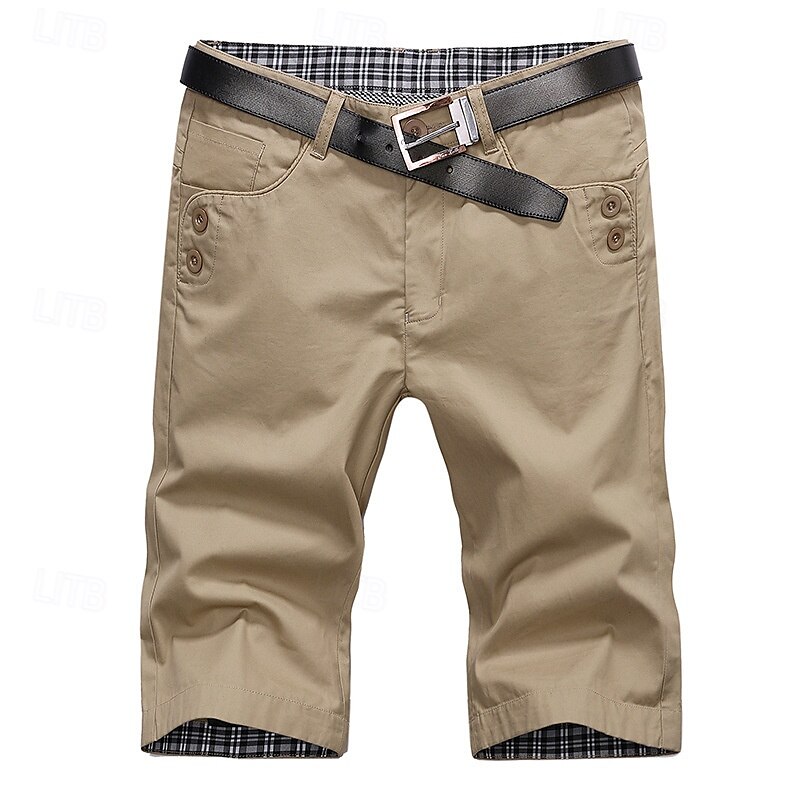 Men's Dress Shorts Work Shorts Golf Shorts Pocket Plain Comfort Breathable Knee Length Outdoor Business Sports Casual Black Wine 2025 - $20.99 –P2