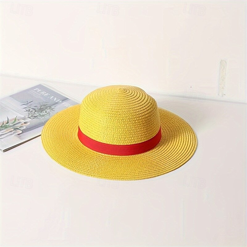1pc Stroh Sonnenhut gelb Strohhut Damen Cosplay Sonnenschutz Performance Hut Herrenmode Hut atmungsaktiv runde Krempe Strohhut 2025 - $21.99 –P2